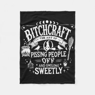 Craft Funny Witch Witchy Spooky Season Happy Hallo Fleece Blanket