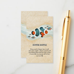 Craft Glitter Clown Fish Nemo Baby Shower Enclosure Card