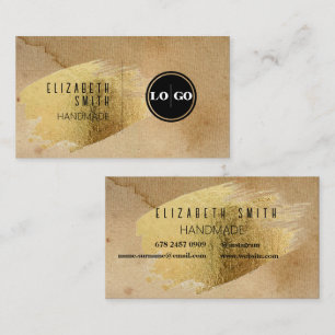 Craft Gold Texture Rustic Logo Business Card