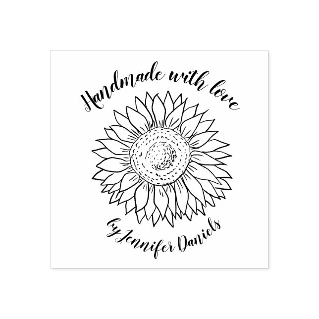 Craft Handmade with love named sunflower Rubber Stamp (Imprint)