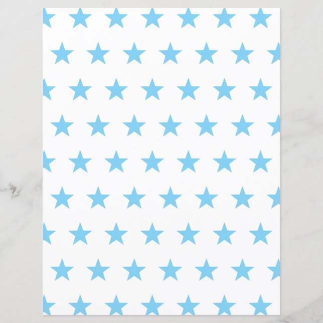Craft paper - blue stars - baby pattern  (Front)