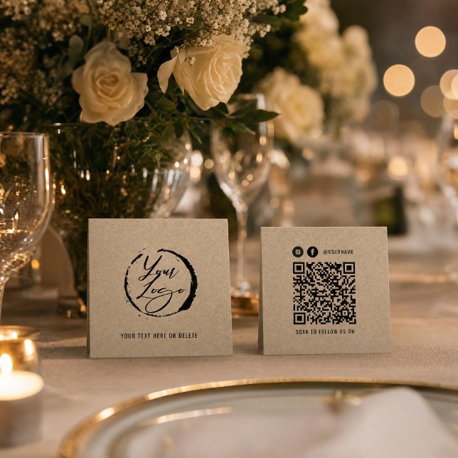 Craft Paper Brand Card with QR Code (Craft Paper Brand Card with QR Code)