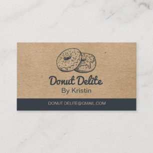 Craft Paper Doughnut Business Card