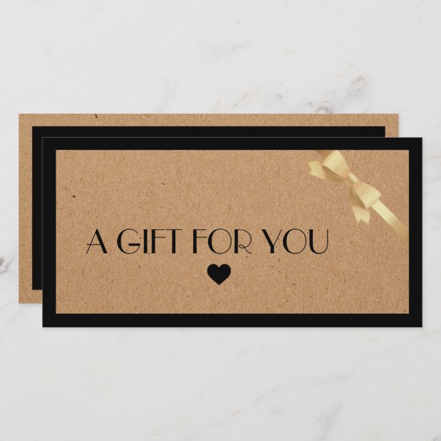 Craft Paper Heart Logo Gift Certificate (Front/Back)