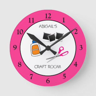 Craft Room Personalised Round Clock