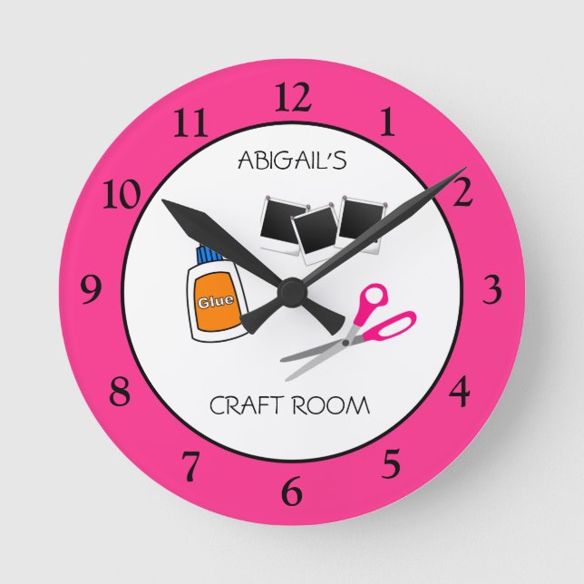 Craft Room Personalised Round Clock (Front)