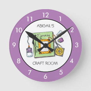 Craft Room Personalised Round Clock