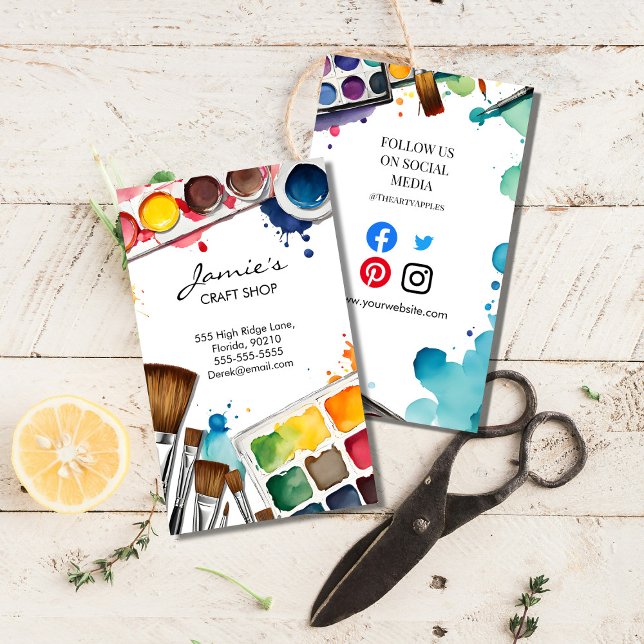 Craft Shop Business Card | Paint & Art Studio  (Creator Uploaded)