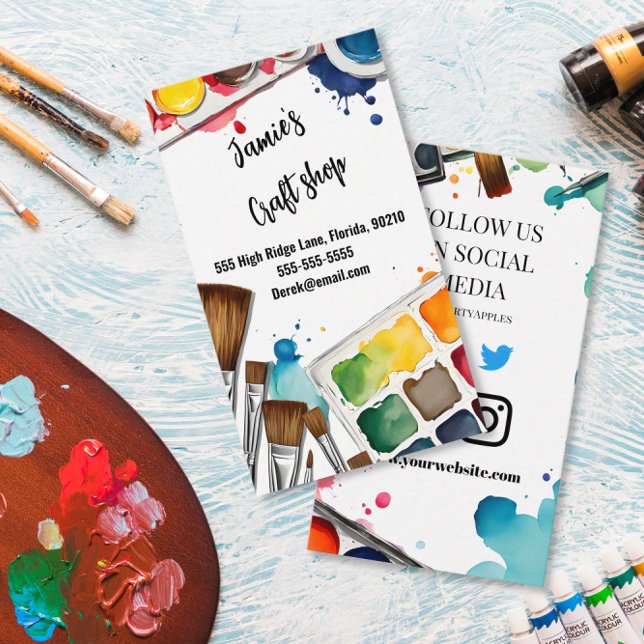 craft shop paint art artist workshop kids business card (Creator Uploaded)