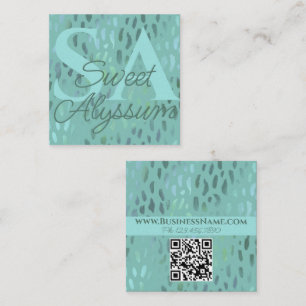 Craft Show Promotional Pop Up Business green Square Business Card