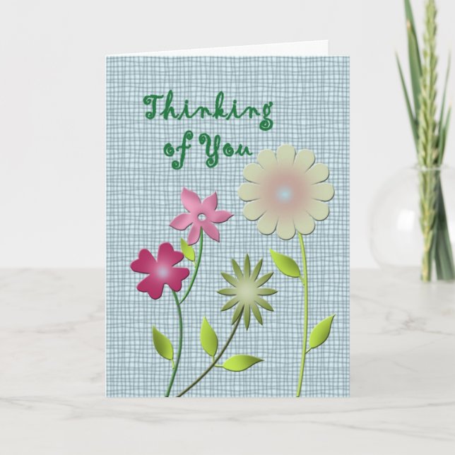 Craft Style Flowers Thinking of You  Card (Front)