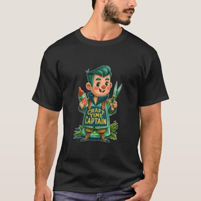 Craft Time Captain Funny Art Class Hobby T-Shirt (Front)