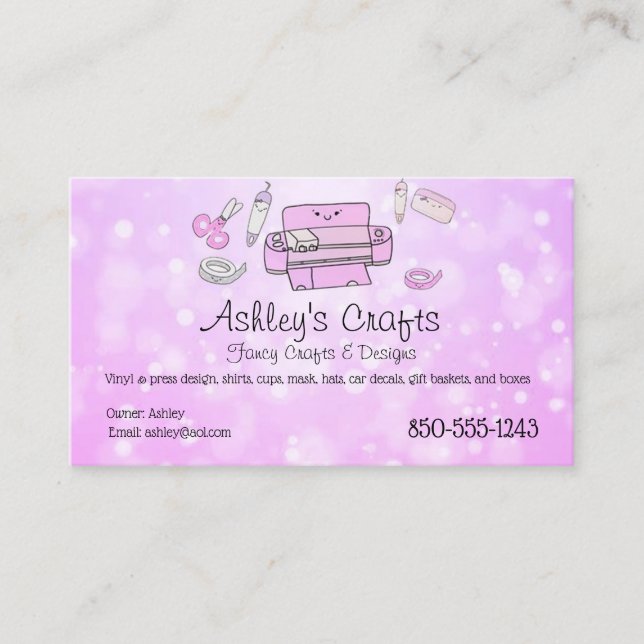 Craft Vinyl Pink Bokeh for Silhouette or Cricut Business Card (Front)