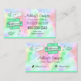 Craft Vinyl Rainbow Silhouette Cricut Watercolor Business Card