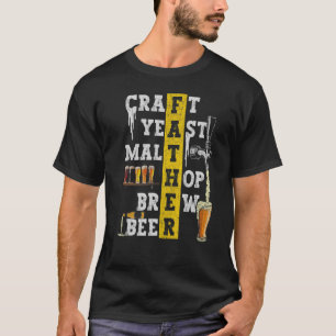 Craft Yeast Malt Hop Brew Beer Dad Brewing Father' T-Shirt