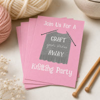Craft your stress Away Knitting Party Invitation