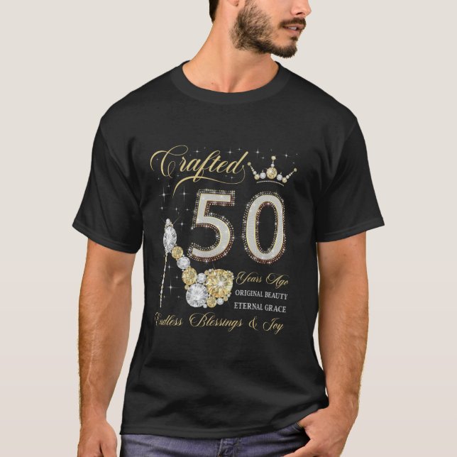Crafted 50 Years Ago 50th Birthday 50 Years Old Wo T-Shirt (Front)