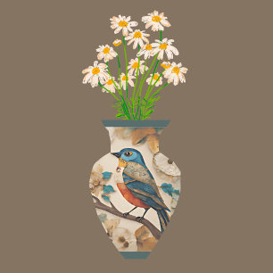 Crafted Bird on a Branch Decoupage Tissue Paper