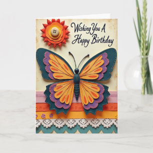 Crafted Butterfly Birthday Card