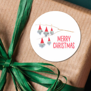 Crafted Christmas Gnome – Merry Xmas Design Classic Round Sticker