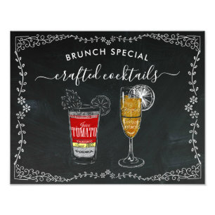Crafted Cocktails Drink Chalkboard Sign