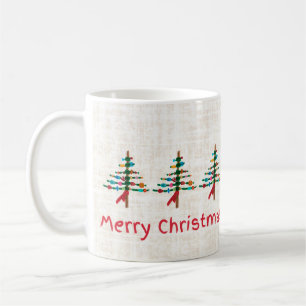 Crafted Linen Christmas Trees – Festive Xmas Coffee Mug