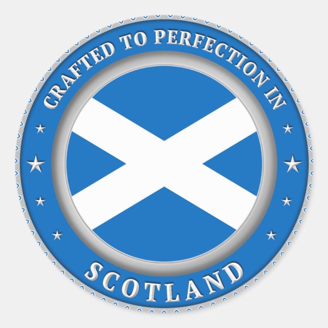 Crafted To Perfection In Scotland Classic Round Sticker (Front)