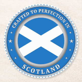 Crafted To Perfection In Scotland Round Paper Coaster