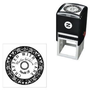 Crafted with Care Hands Of Custom Personalised Self-inking Stamp