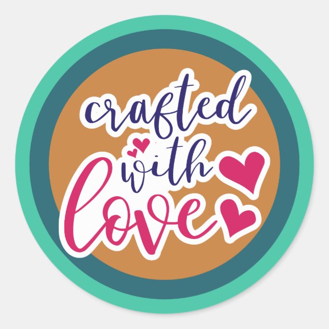 Crafted With Love Classic Round Sticker (Front)