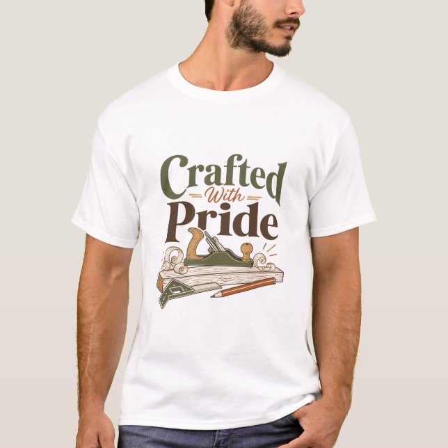 Crafted With Pride Woodworker T-Shirt (Front)