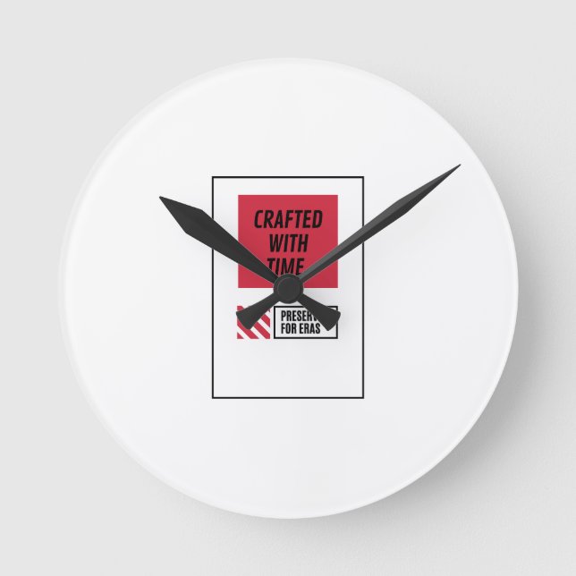 Crafted With Time Round Clock  (Front)