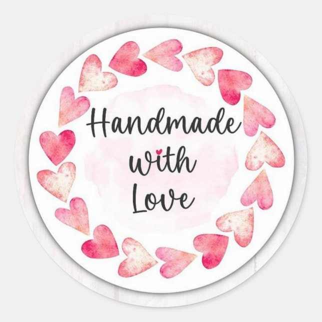 CraftedCare: Custom Handmade with Love Stickers (Front)
