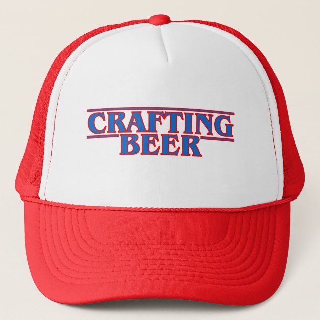 CRAFTING BEER-Blue & Red Trucker Hat (Front)