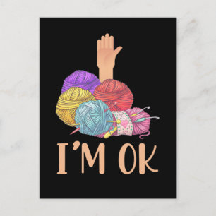 Crafting Crochet addicted Mother Aunt Yarn Lover Postcard
