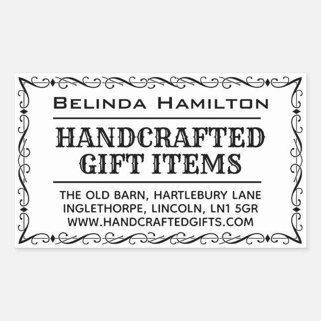 Crafting Product Name & Description on a Rectangular Sticker (Front)