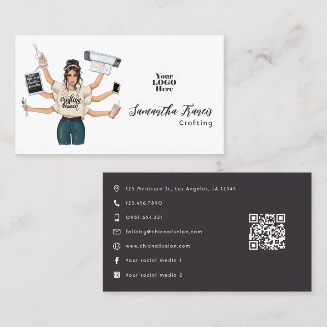 Crafting Queen Stylish Branding Design Business Card (Front/Back)