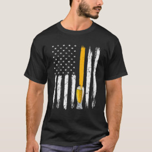 Crafts Beer American Flag USA 4Th July Brewery Alc T-Shirt