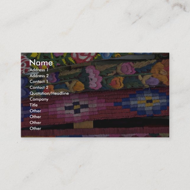 Crafts, Chichicastenango, Guatemala Business Card (Front)