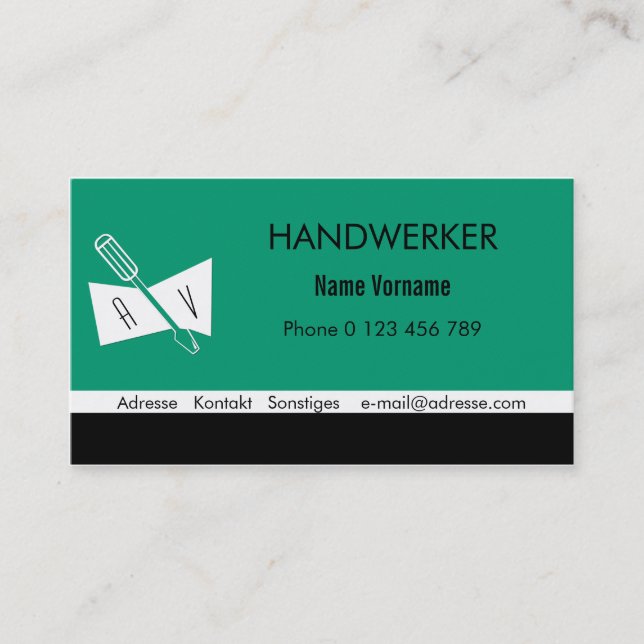 craftsman business card (Front)