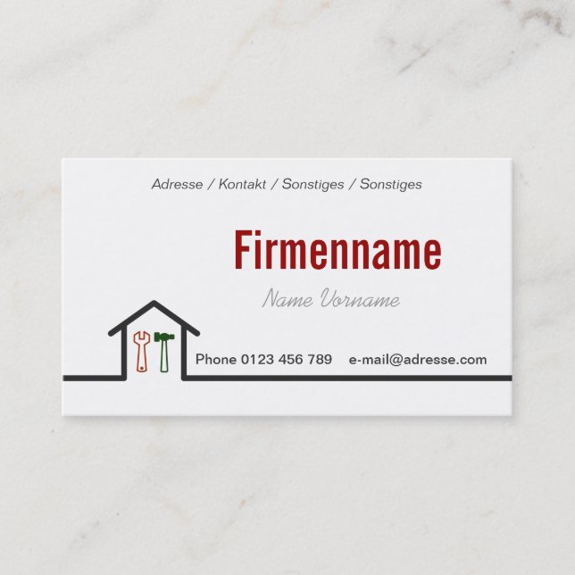 craftsman business card (Front)