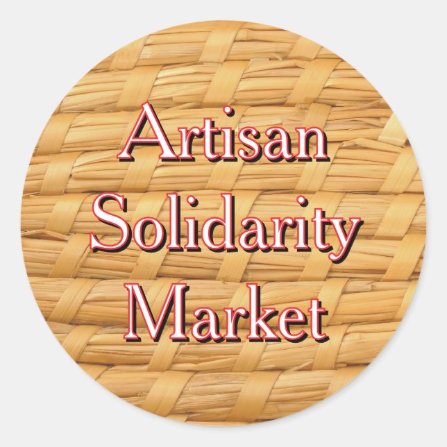 Craftsman Day Wicker background Classic Round Sticker (Front)