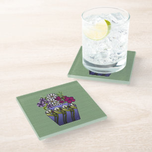 Craftsman Lily Vase Glass Coaster