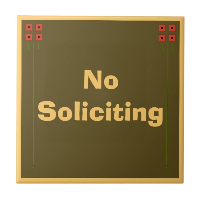 Craftsman No Soliciting Sign Ceramic Tile (Front)