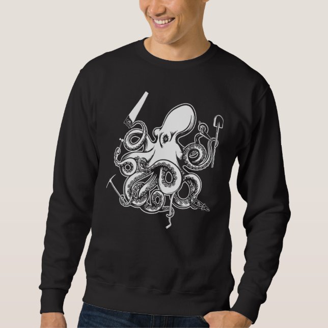 Craftsman Octopus Tool Carpenter Handyman Sweatshirt (Front)