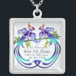 Craftsman Peacock (Personalised for Bridesmaid) Silver Plated Necklace<br><div class="desc">This personalised silver-plated necklace makes a lovely gift for your bridesmaids that will cherish forever. At the centre are a loving pair of brightly coloured peacocks. Customisable text fields for each bridesmaid's name & more. Also available in a gold finish or sterling silver & 3 sizes.</div>