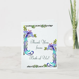 Craftsman Peacocks (Thank You From Both) Thank You Card