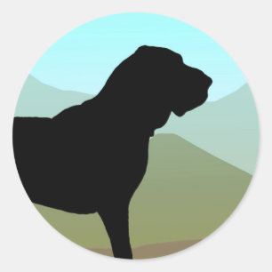 Craftsman Style Bloodhound Dog Classic Round Sticker