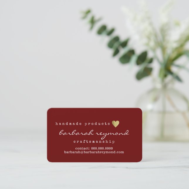 Craftsmanship romantic business card (Standing Front)