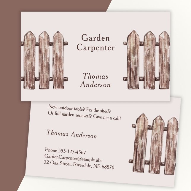 Craftsmen Brown in Brown with Fence  Business Card (Creator Uploaded)